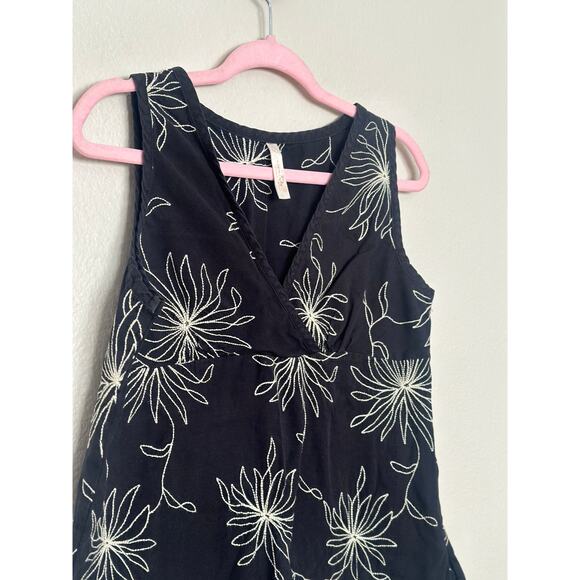 Large Adventura Clothing Linen Cotton Embroiderd Floral Tank Top Blouse Womens - Picture 2 of 11